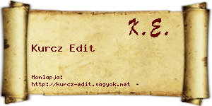 Kurcz Edit névjegykártya