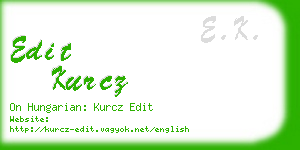 edit kurcz business card